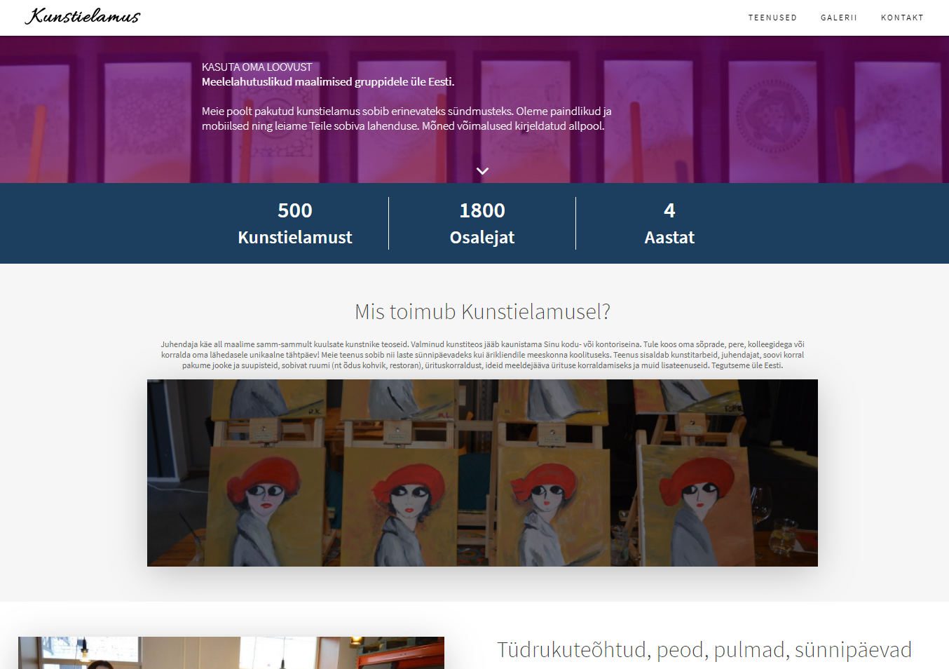 Kunstielamus website interface